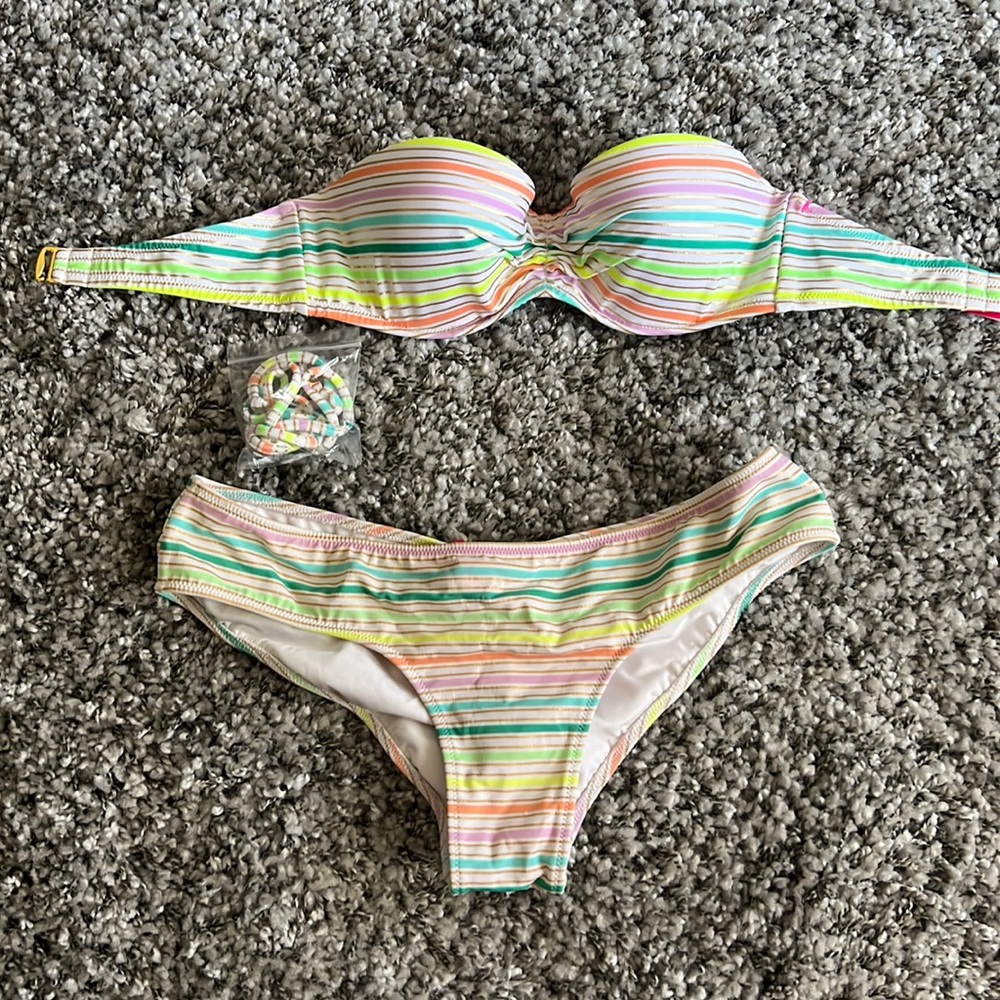 Victoria secret two piece bathing suit, bottoms size med, top 34C